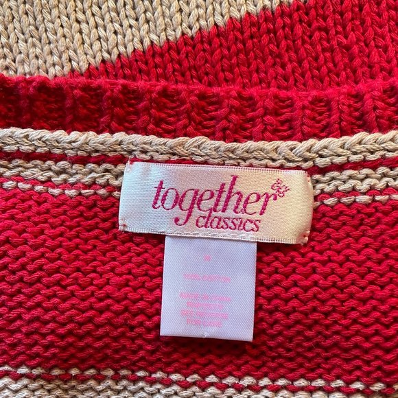 Red and Beige Striped "Together Classics" Sweater - Picture 5 of 5